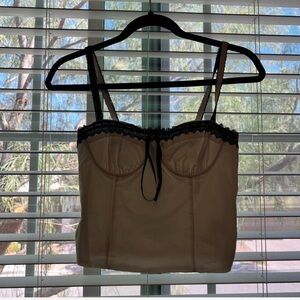 Cream and Black Lace Camisole